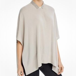 Fabiana Filippi soft gray Cashmere poncho NWT